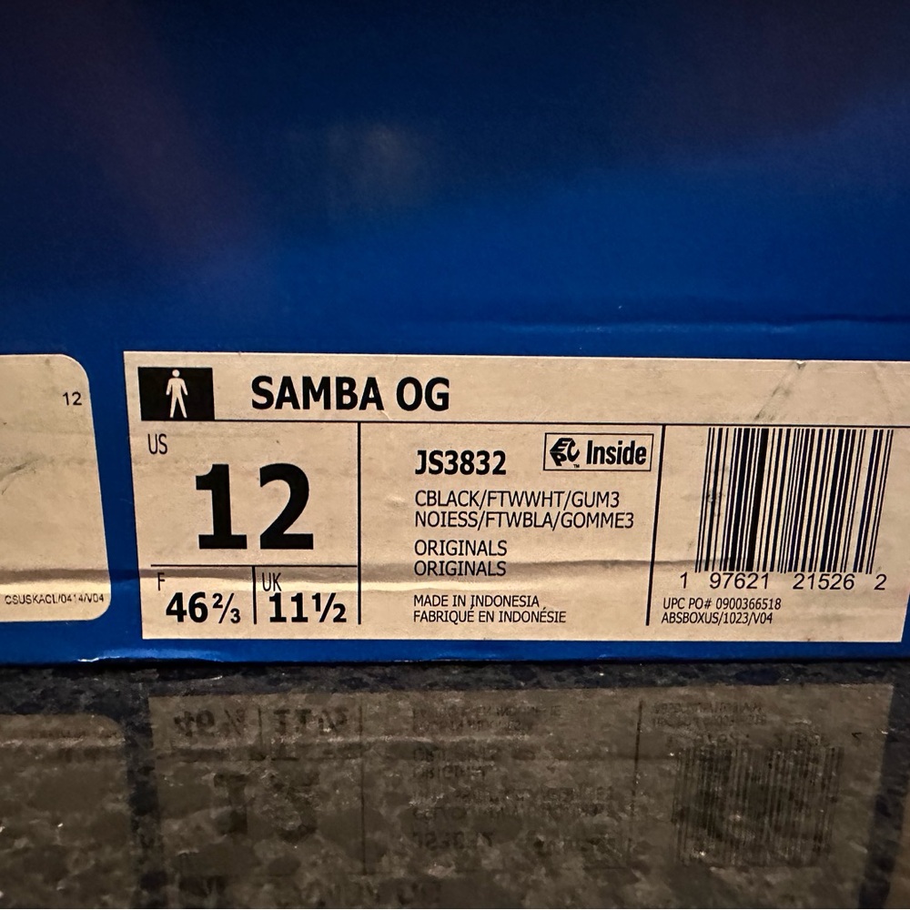 Adidas Samba OG Men's Shoes – JS3832 – Size 12 - Picture 7 of 7